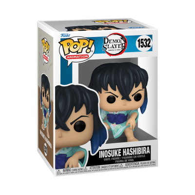Boneco Funko Pop! Inosuke Hashibira Demon Slayer na caixa