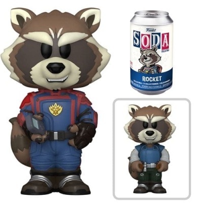 Funko Pop Rocket Raccoon com lata de bebida e mini figura