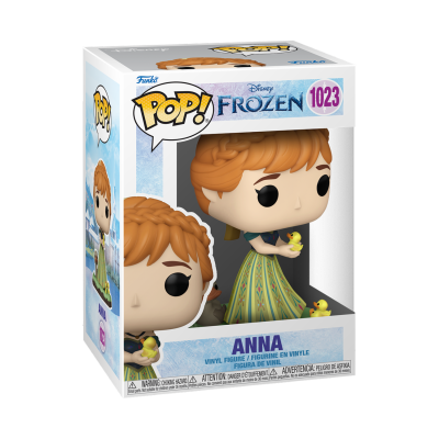 Figura Funko Pop! Anna de Frozen em caixa com texto POP! FROZEN 1023