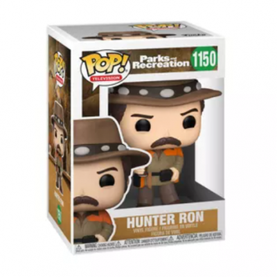 Figura Funko Pop! Hunter Ron da série Parks and Recreation em caixa