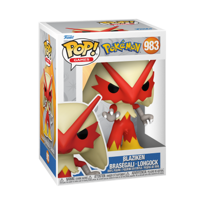 Figura Funko Pop! de Blaziken da coleção Pokémon com caixa