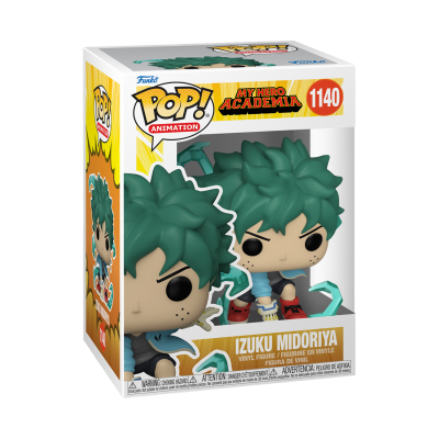 Funko Pop! Izuku Midoriya de My Hero Academia em caixa de exposição