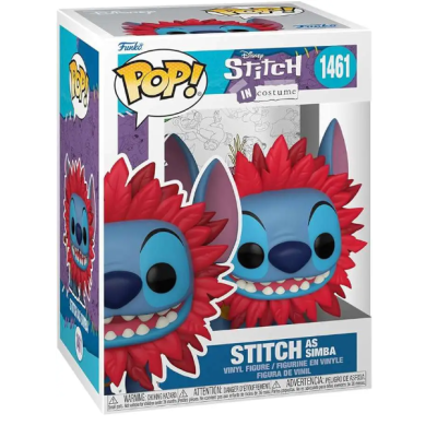 Figura de vinil Funko Pop! Stitch como Simba em caixa