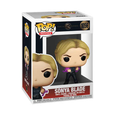 Funko Pop Sonya Blade de Mortal Kombat numa caixa