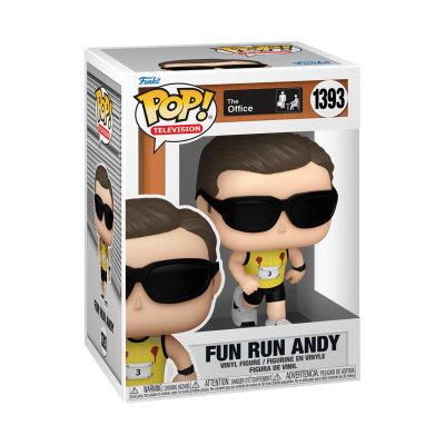 Figura Funko Pop! Fun Run Andy da série The Office em caixa