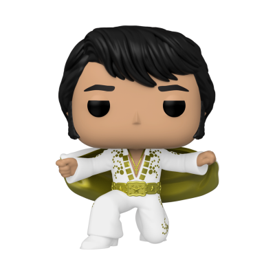 Boneco Vinil Funko Pop com fato branco e dourado e capa dourada