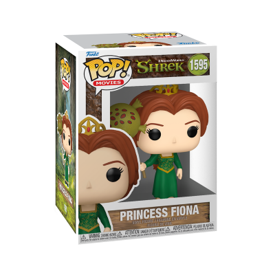 Funko Pop Princess Fiona com vestido verde e coroa na caixa
