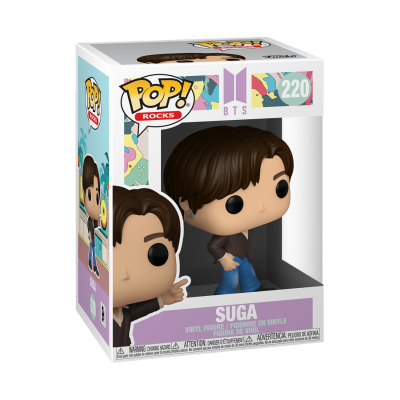 Figura Funko Pop! Rocks SUGA BTS vinil na caixa