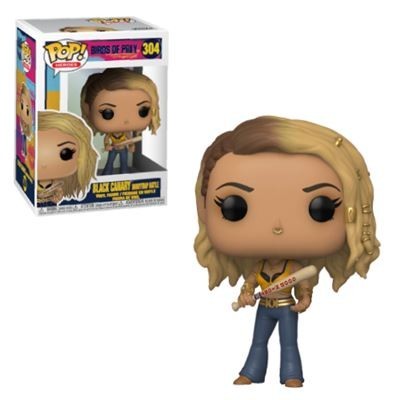Figura colecionável Funko Pop Black Canary de Birds of Prey com caixa ao fundo