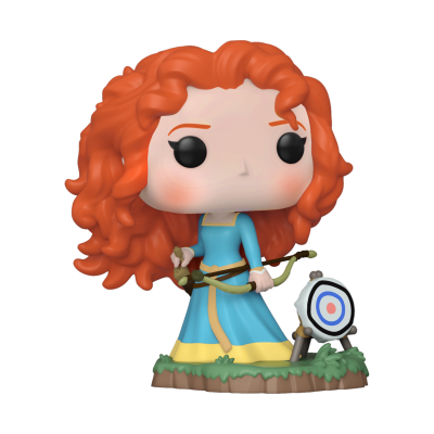 Figura Funko Pop de personagem feminina ruiva com arco e alvo