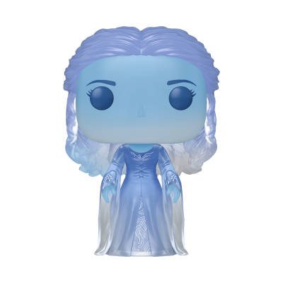 Figura Funko Pop feminina azul com vestido azul e cabelo ondulado