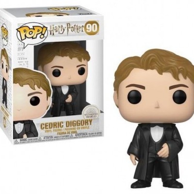 Figura Funko Pop Cedric Diggory de Harry Potter com caixa ao lado