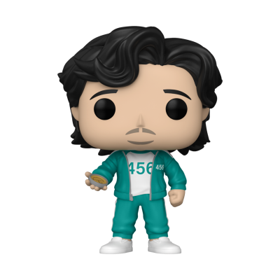 Figura colecionável Funko Pop com roupa verde e branca e números 456