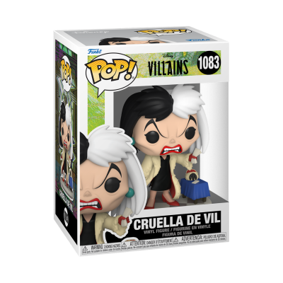 Figura Funko Pop Cruella de Vil número 1083 em embalagem