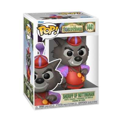 Figura Pop de vinil do Sheriff of Nottingham da Disney Robin Hood em caixa
