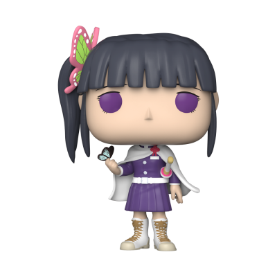 Figura Funko Pop de personagem feminina com vestido roxo e capa branca.