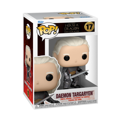 Figura Pop! Daemon Targaryen da House of Dragon em caixa com espada