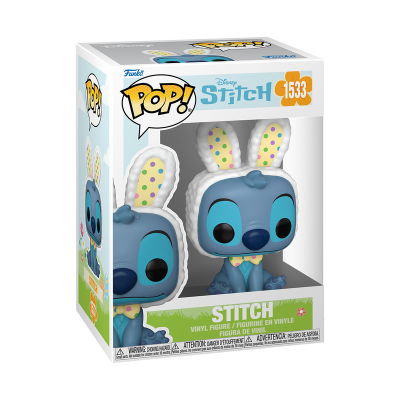 Figura Pop! vinil Disney Stitch com orelhas de coelho na caixa