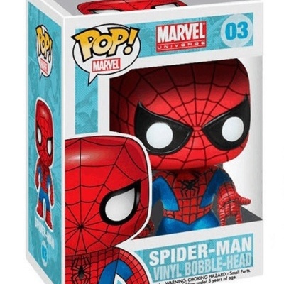 Boneco vinyl Spider-Man Pop! Marvel na embalagem