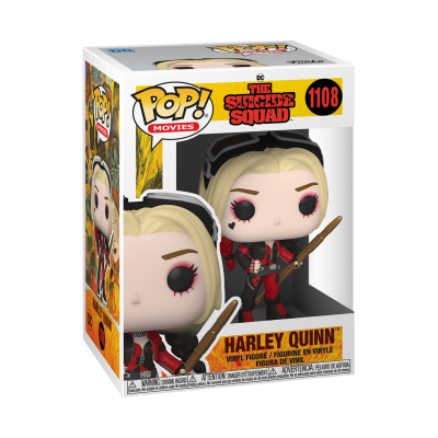 Figura de vinil da Harley Quinn do The Suicide Squad na embalagem original.
