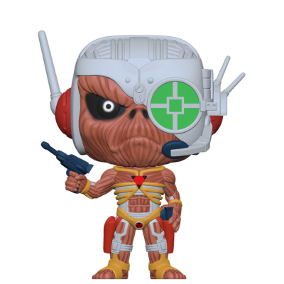 Figura colecionável estilizada de alienígena ou monstro com capacete branco e luneta verde