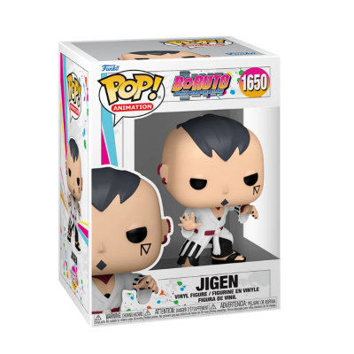 Boneco Funko Pop! Jigen da série Boruto em caixa branca com janela transparente