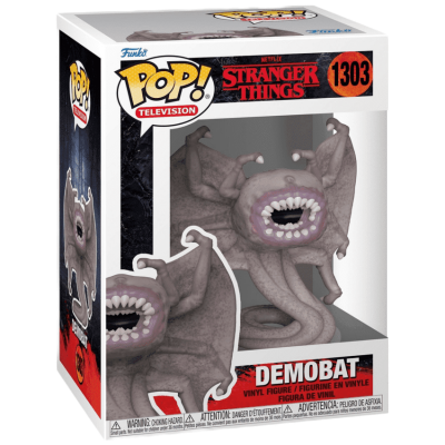 Figura de vinil Funko Pop Demobat da Stranger Things em caixa de embalagem