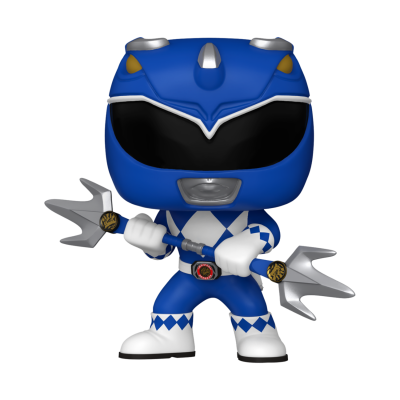 Figura Funko Pop do Power Ranger Azul com tridente prateado