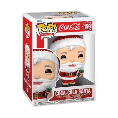 Figura de vinil Coca-Cola Santa da Pop! Ad Icons em caixa vermelha e branca