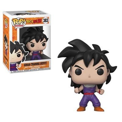 Figura Funko Pop do Gohan em roupa de treino com caixa