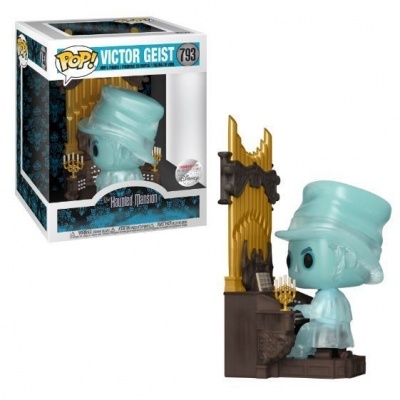 Funko Pop Victor Geist número 793 em caixa com figura azul translúcido sentada