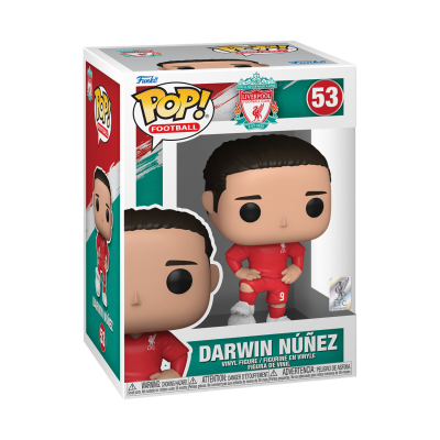 Figura POP! Football Darwin Núñez em embalagem