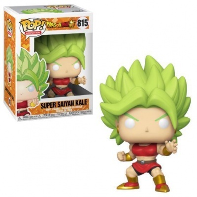 Figura Funko Pop! Super Saiyan Kale de Dragon Ball Super com cabelo verde e roupa vermelha