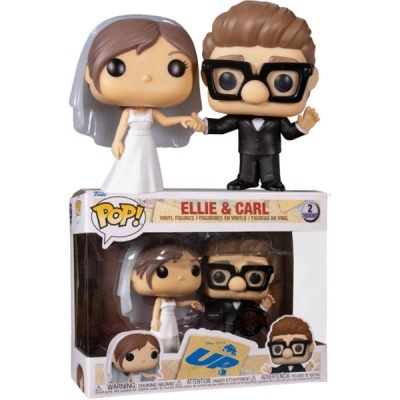 Figuras Pop! de vinil de Ellie e Carl do filme Up na embalagem
