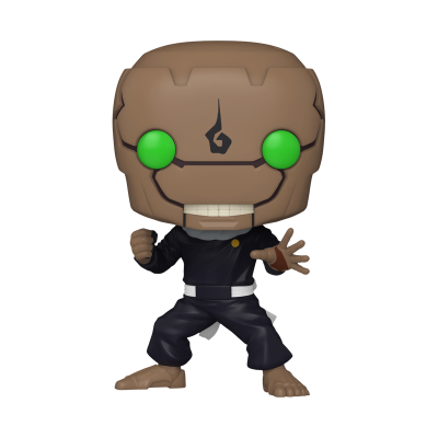 Figura colecionável Funko Pop com olhos verdes e fato preto