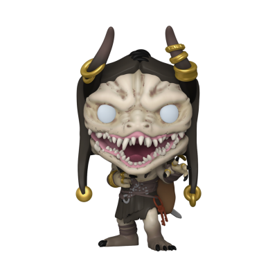 Figura colecionável Funko Pop de criatura com chifres e dentes afiados