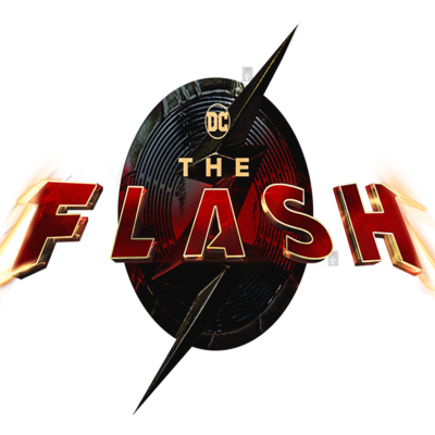 Logótipo da série TV THE FLASH com letras vermelhas e efeito de fogo