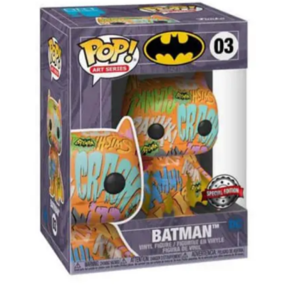 Figura Pop! Batman vinil com padrão grafite colorido em caixa