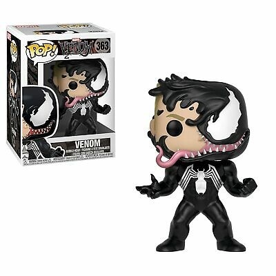 Funko Pop Venom número 363 com traje preto e língua rosa