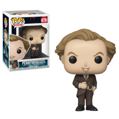 Funko Pop! Pennywise 876 com cabelo castanho, fato castanho riscado e caixa