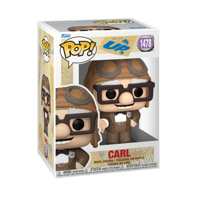 Figura Funko Pop! de Carl do filme Up com roupa de aviador