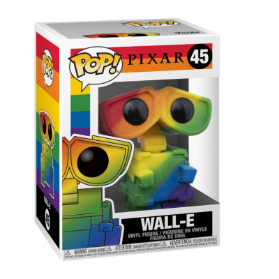 Figura Pop! Vinyl Wall-E colorida em caixa Pixar nº 45