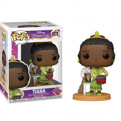 Figura POP! do Tiana da Disney com tambor e roda de fiar