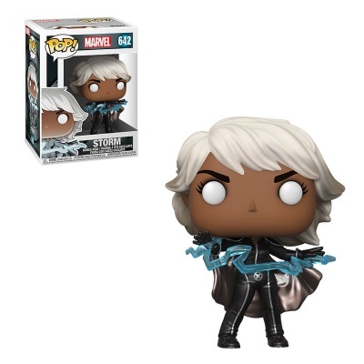 Figura Funko Pop Marvel Storm com cabelo branco e roupa preta
