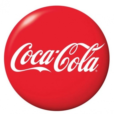 Logotipo da Coca-Cola em fundo vermelho circular