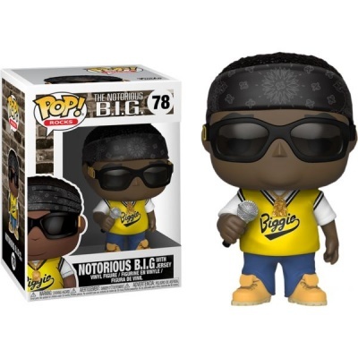 Funko Pop! Notorious B.I.G. com jersey amarelo e óculos de sol