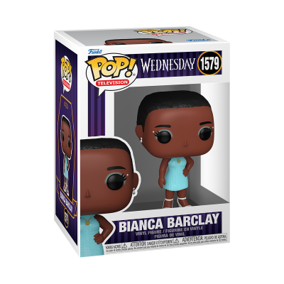 Funko Pop! Bianca Barclay da televisão Wednesday na embalagem