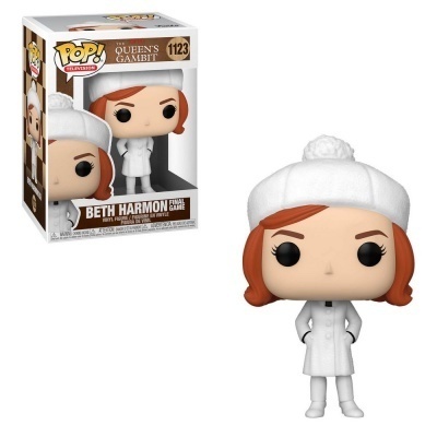 Figura Funko Pop Beth Harmon The Queen's Gambit roupa branca gorro pompom