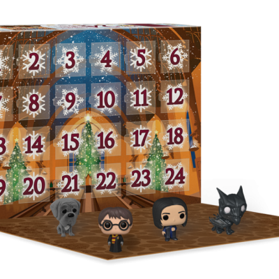 Calendário do Advento com números e seis figuras colecionáveis de personagens de Harry Potter
