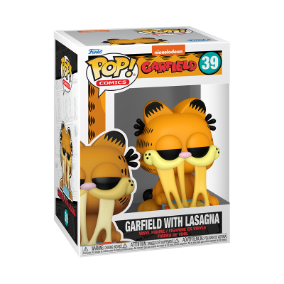 Figura Funko Pop de Garfield com Lasanha na embalagem